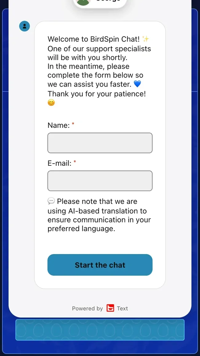 Birdspin support
